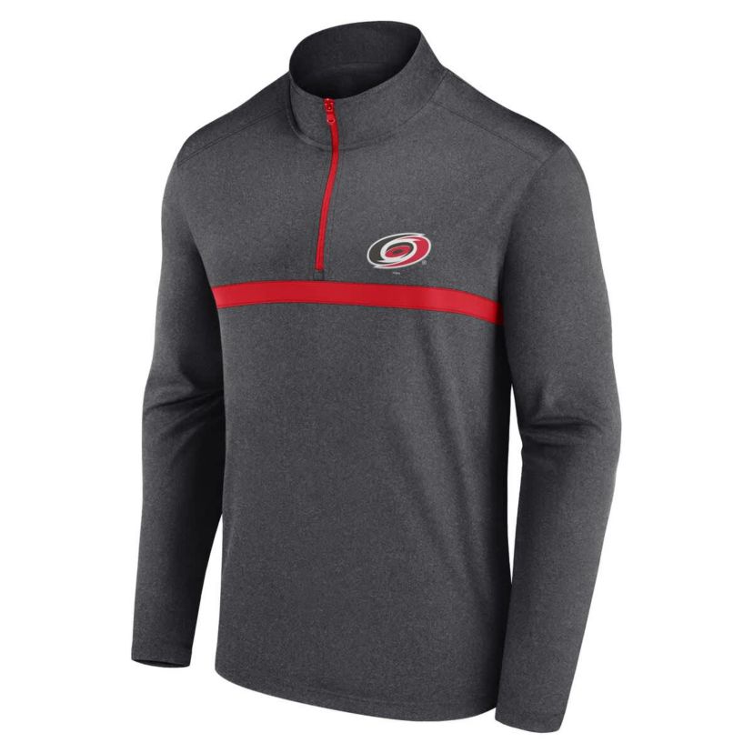 NHL Logo Athletic Carolina Hurricanes Head-to-Head Raglan Quarter-Zip Top