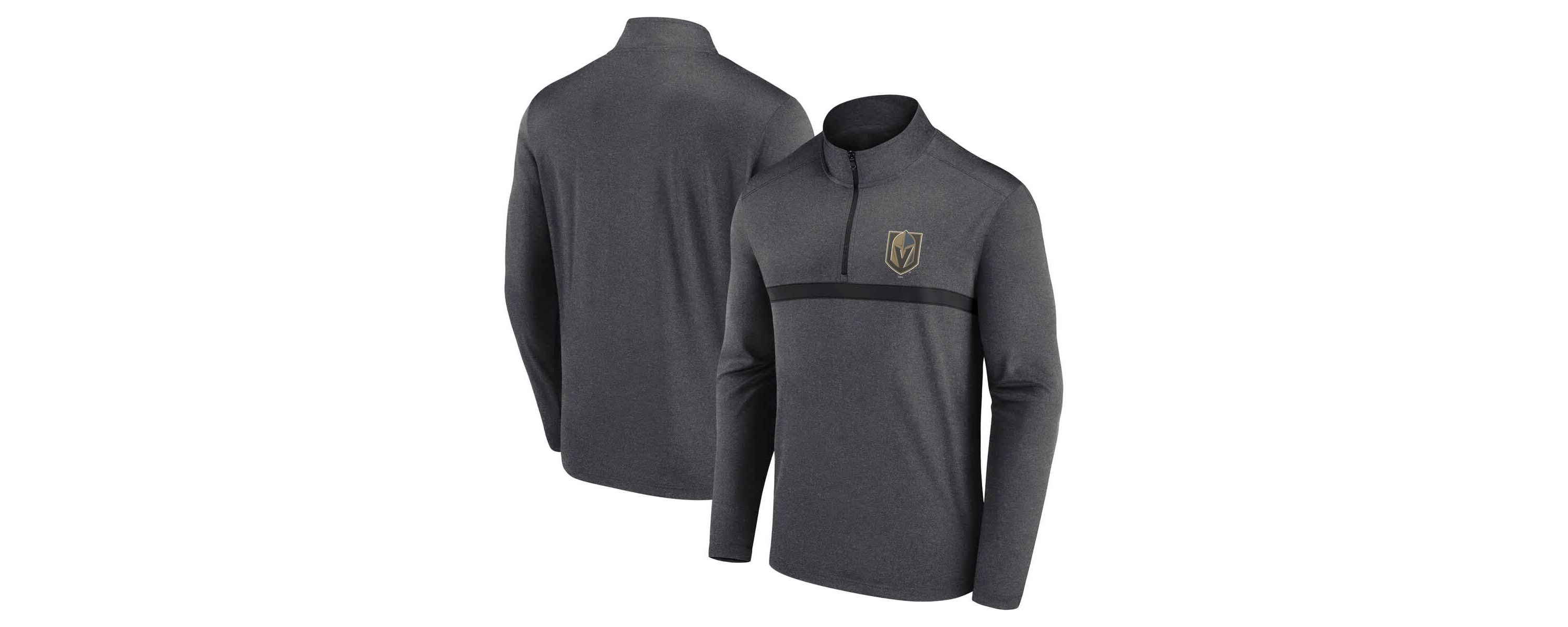 NHL Logo Athletic Vegas Golden Knights Head-to-Head Raglan Quarter-Zip Top