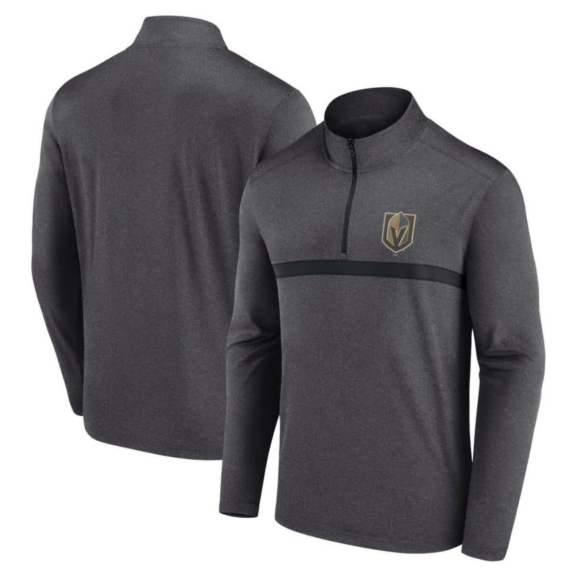 NHL Logo Athletic Vegas Golden Knights Head-to-Head Raglan Quarter-Zip Top
