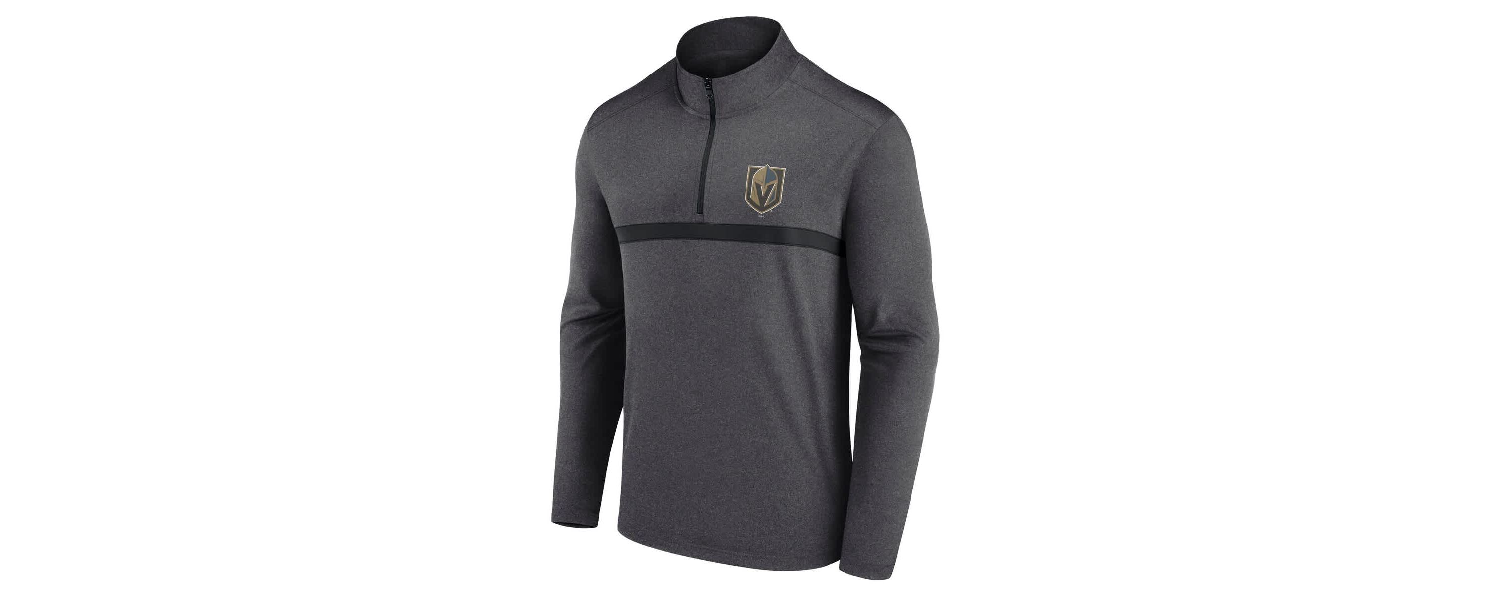 NHL Logo Athletic Vegas Golden Knights Head-to-Head Raglan Quarter-Zip Top