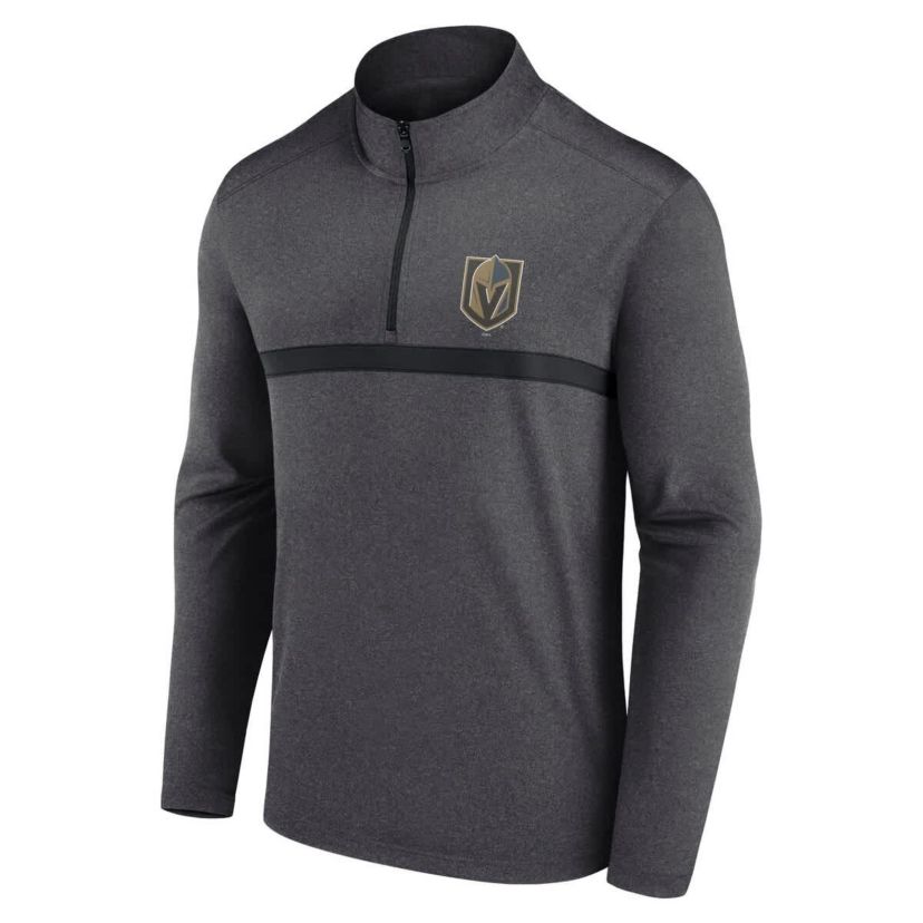 NHL Logo Athletic Vegas Golden Knights Head-to-Head Raglan Quarter-Zip Top