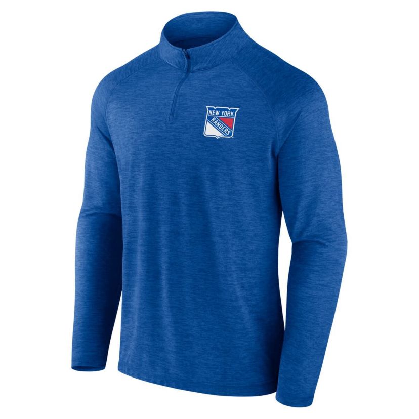 NHL Logo Athletic New York Rangers Head-to-Head Raglan Quarter-Zip Top
