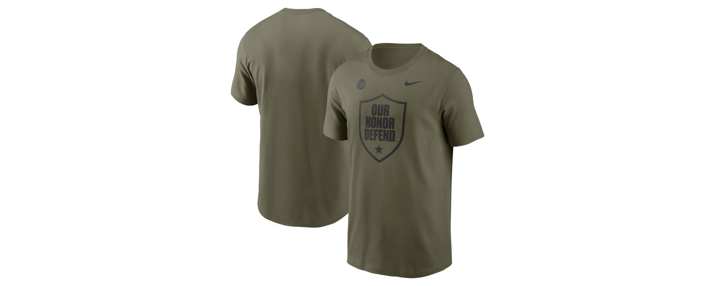 NCAA Nike Ohio State Buckeyes 2024 Military Appreciation Tonal Logo Performance T-Shirt