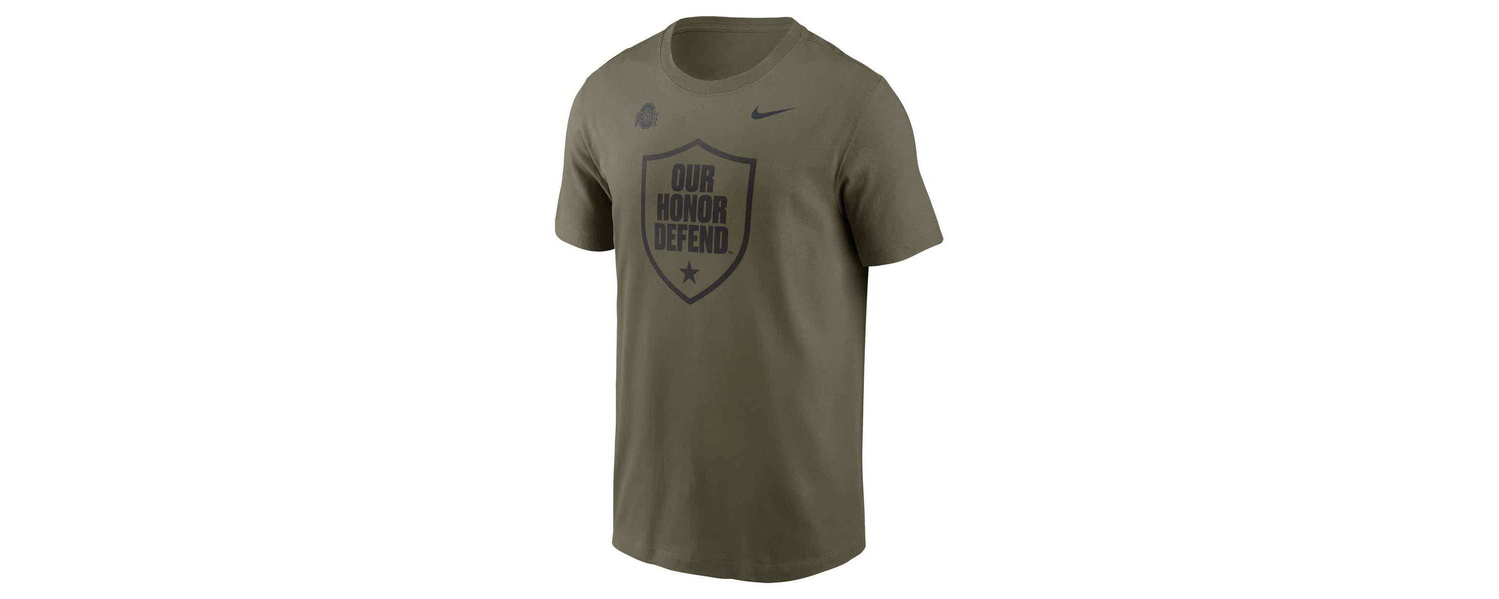 NCAA Nike Ohio State Buckeyes 2024 Military Appreciation Tonal Logo Performance T-Shirt
