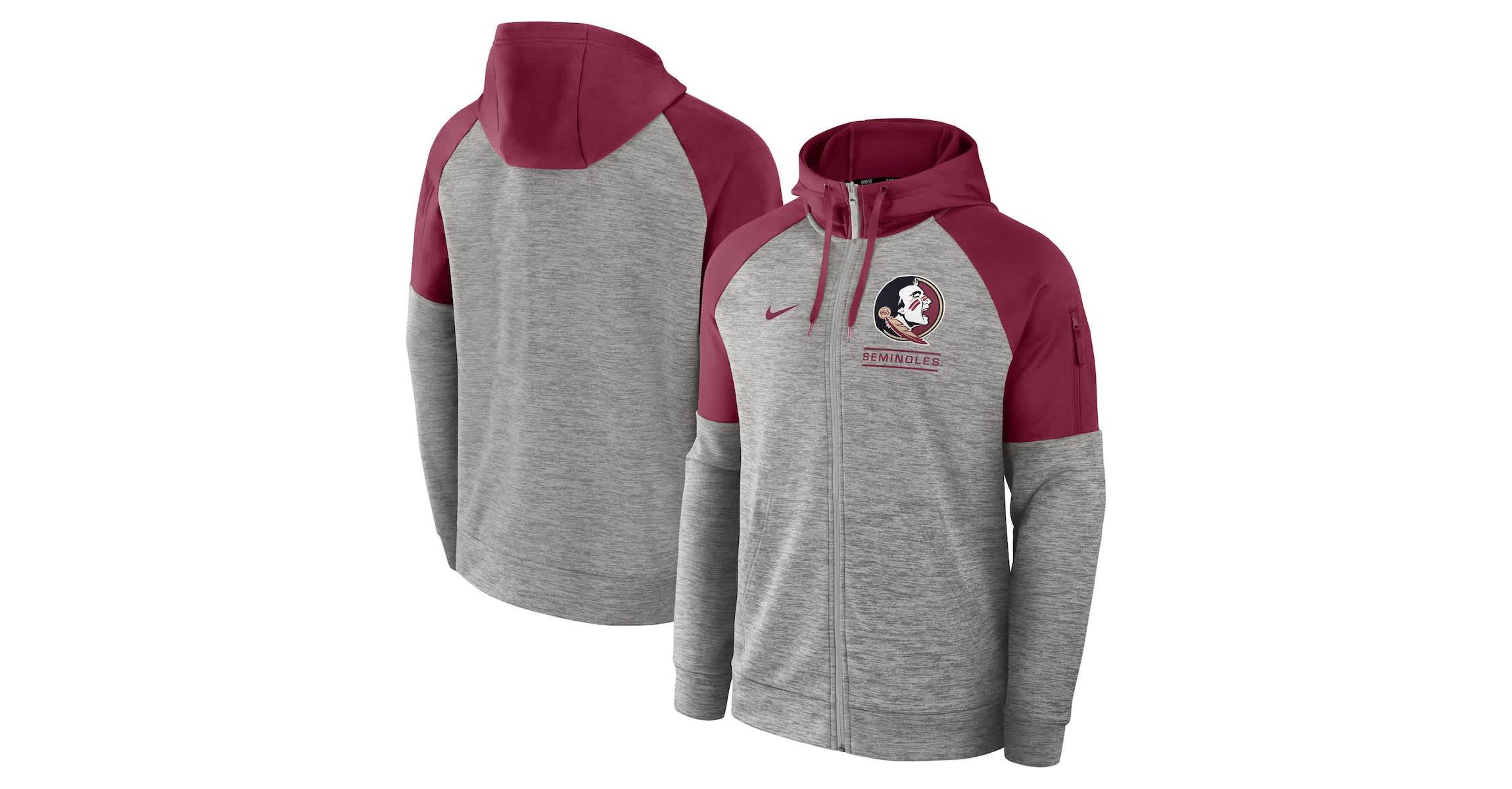NCAA Nike Florida State Seminoles Fitness Raglan Performance Full-Zip Hoodie