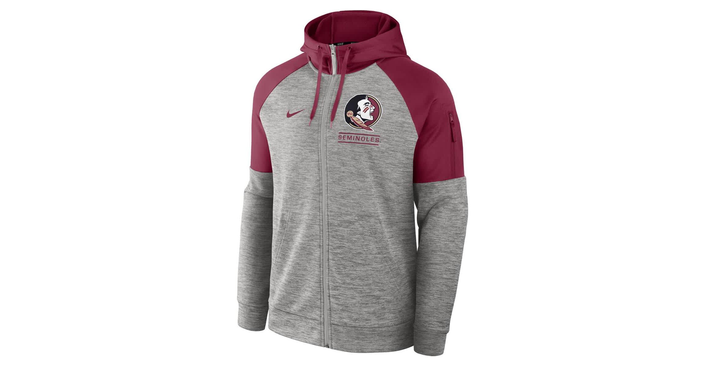 NCAA Nike Florida State Seminoles Fitness Raglan Performance Full-Zip Hoodie