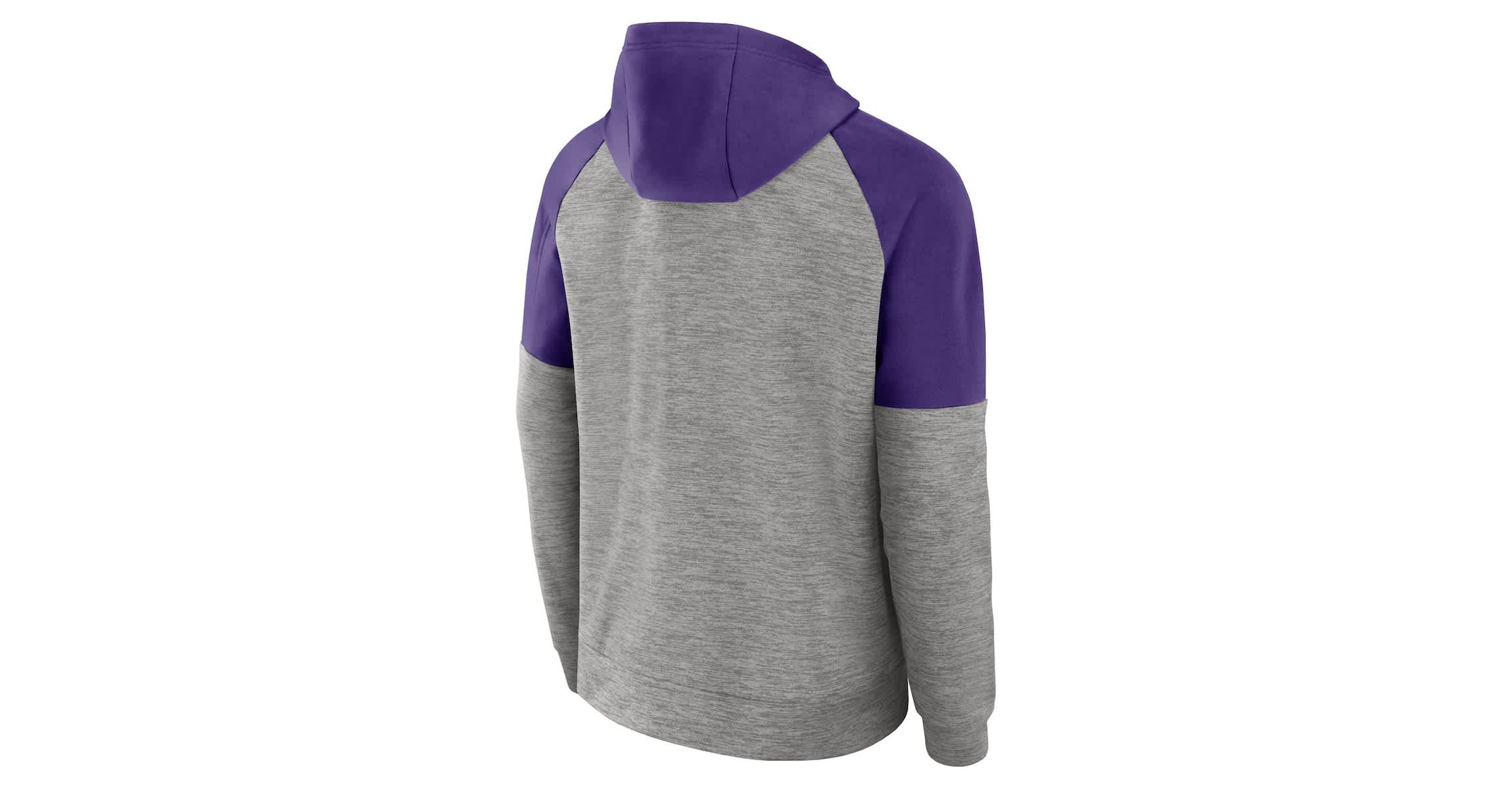 NCAA Nike LSU Tigers Fitness Raglan Performance Full-Zip Hoodie