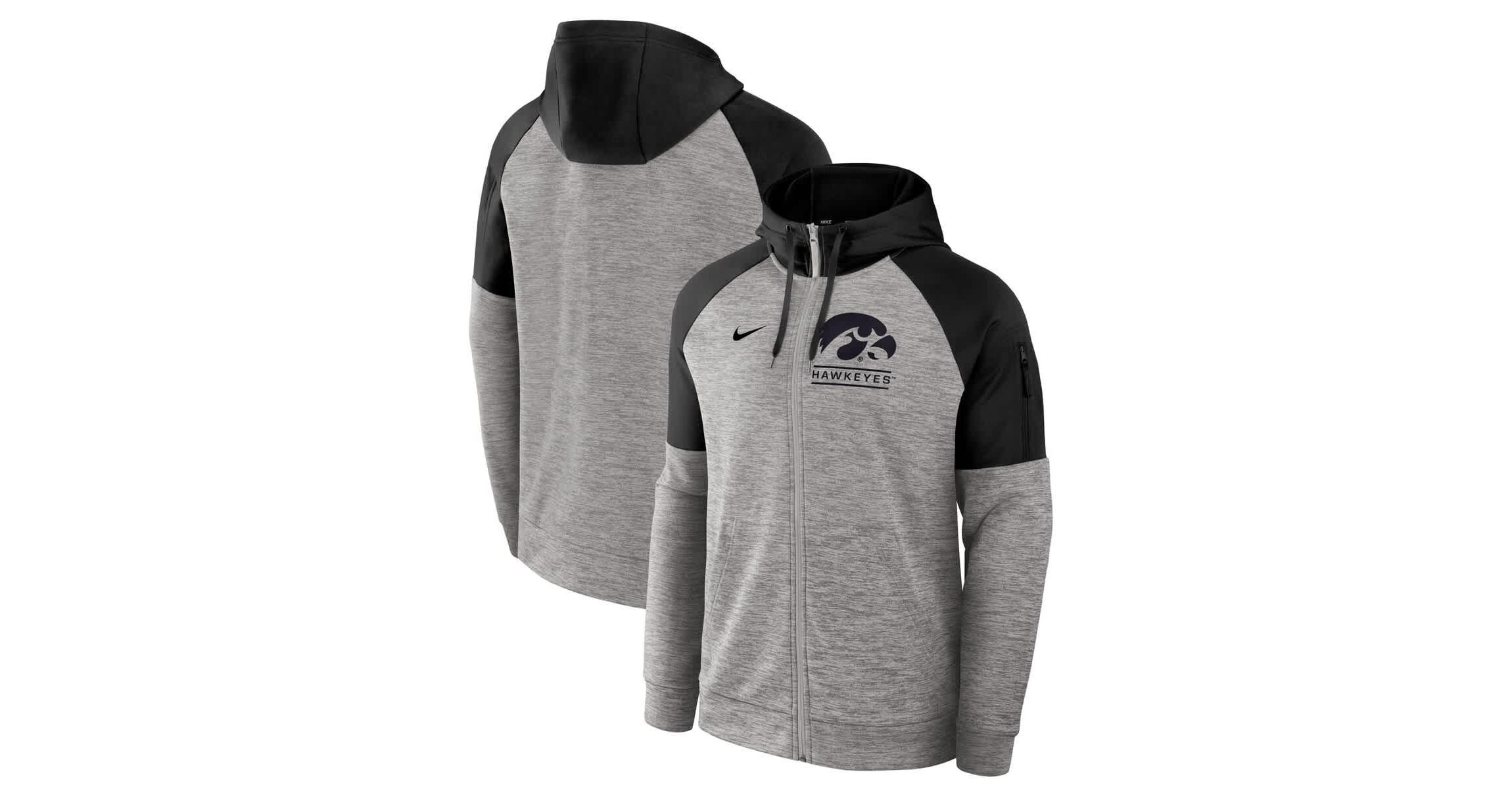 NCAA Nike Iowa Hawkeyes Fitness Raglan Performance Full-Zip Hoodie