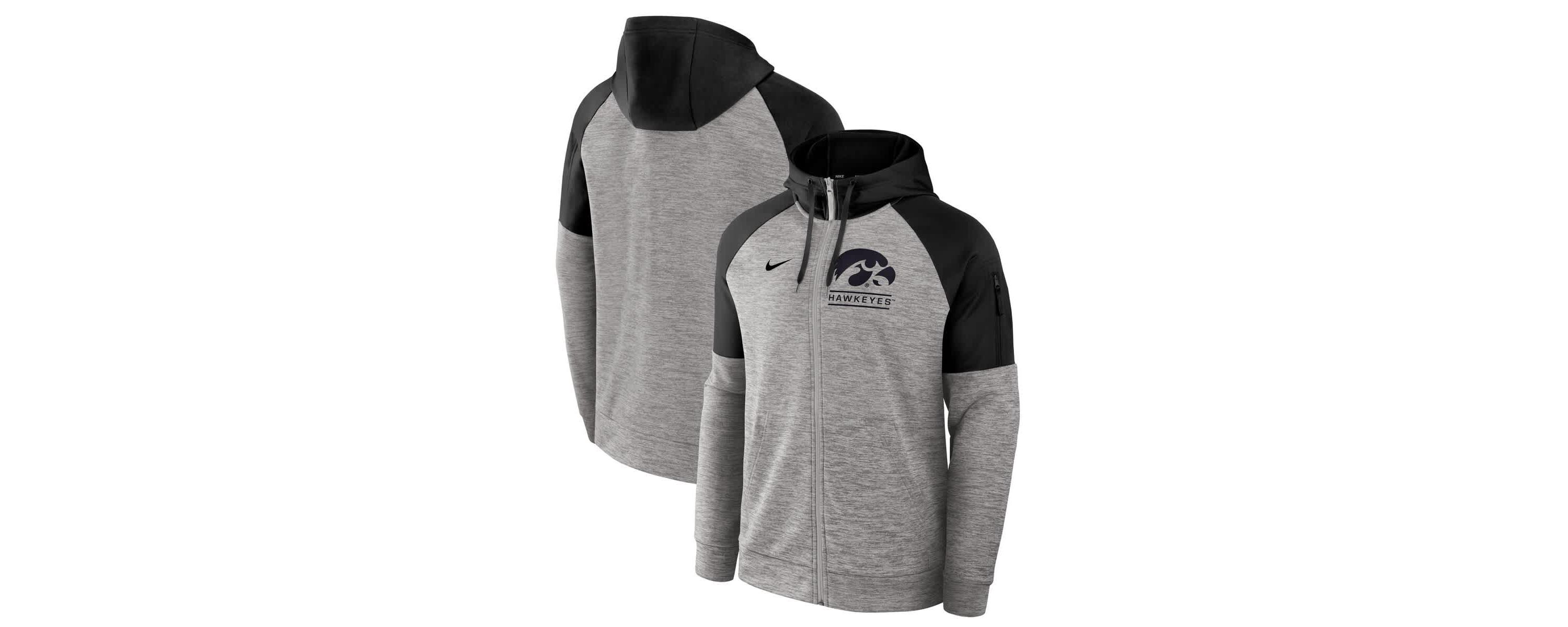 NCAA Nike Iowa Hawkeyes Fitness Raglan Performance Full-Zip Hoodie
