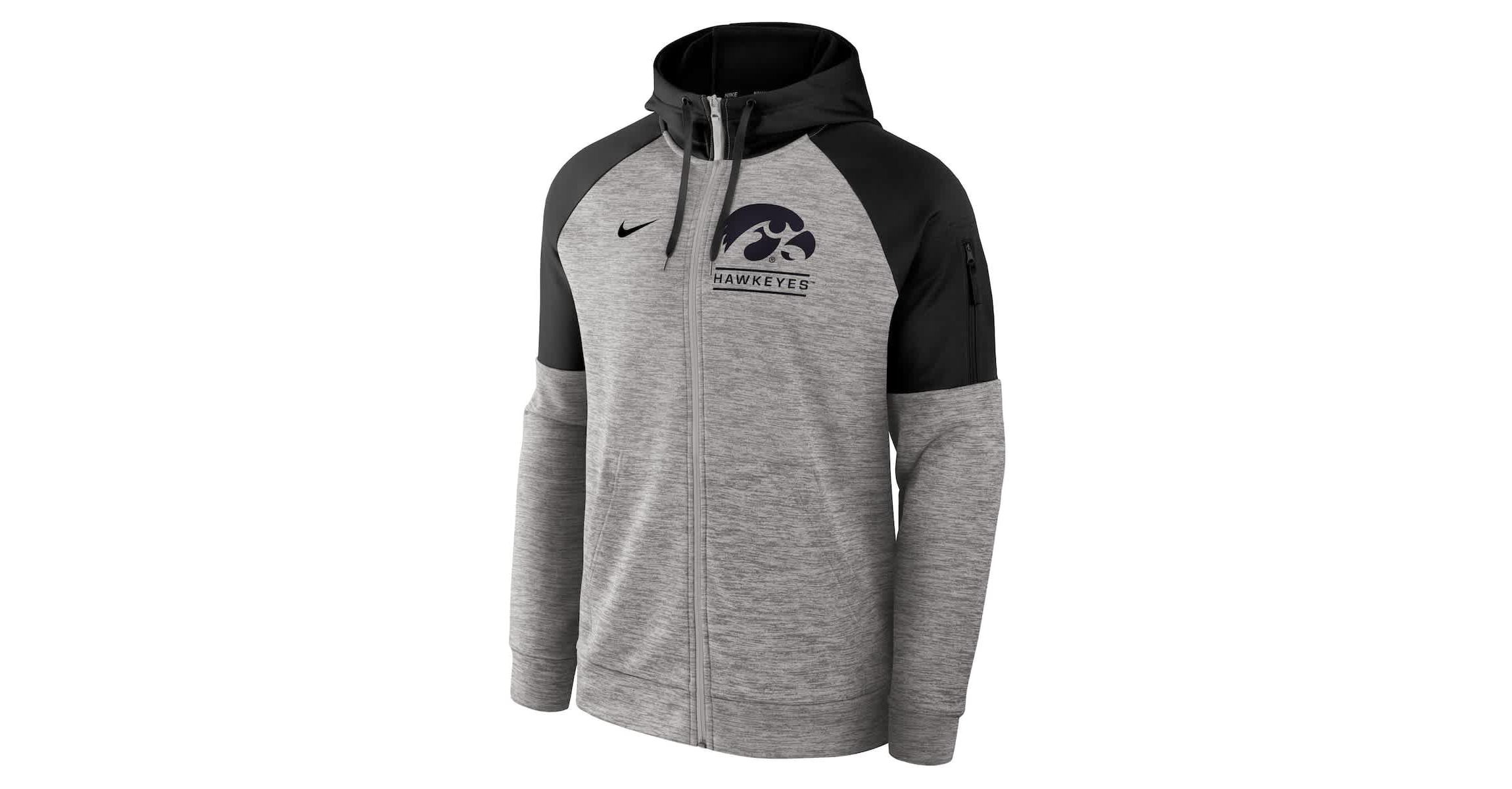 NCAA Nike Iowa Hawkeyes Fitness Raglan Performance Full-Zip Hoodie