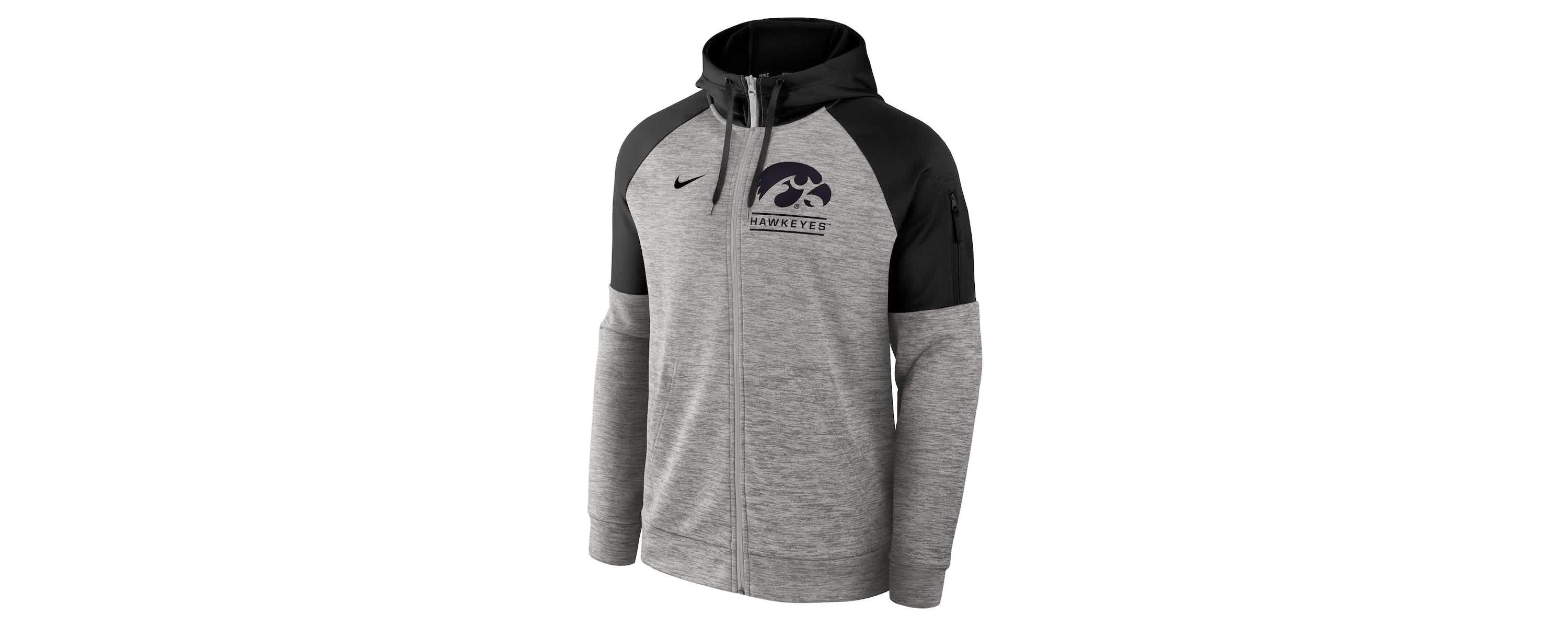NCAA Nike Iowa Hawkeyes Fitness Raglan Performance Full-Zip Hoodie