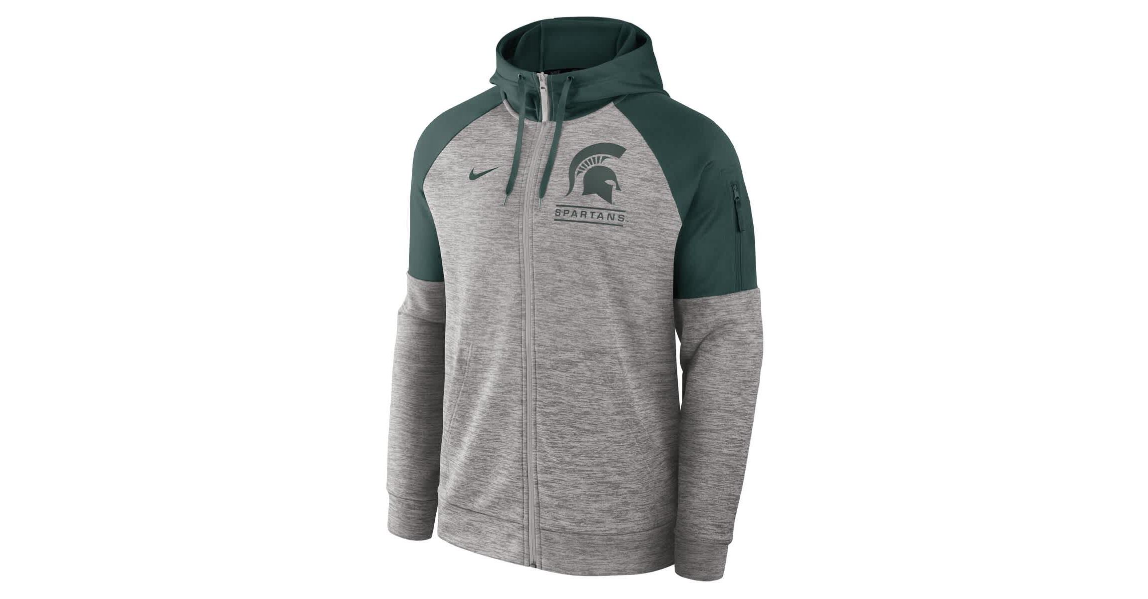 NCAA Nike Michigan State Spartans Fitness Raglan Performance Full-Zip Hoodie