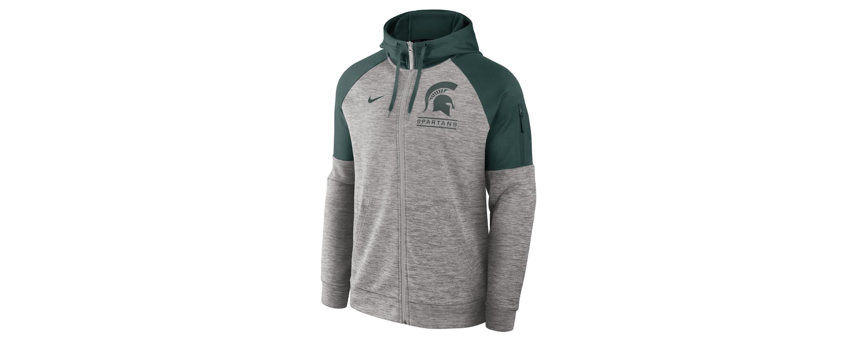 NCAA Nike Michigan State Spartans Fitness Raglan Performance Full-Zip Hoodie