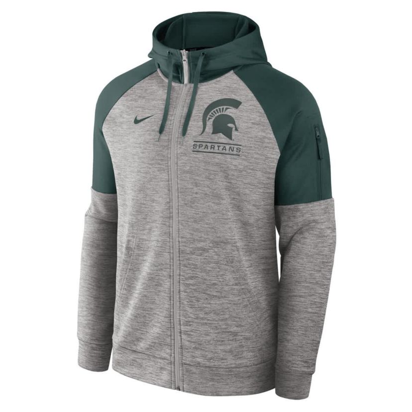 NCAA Nike Michigan State Spartans Fitness Raglan Performance Full-Zip Hoodie