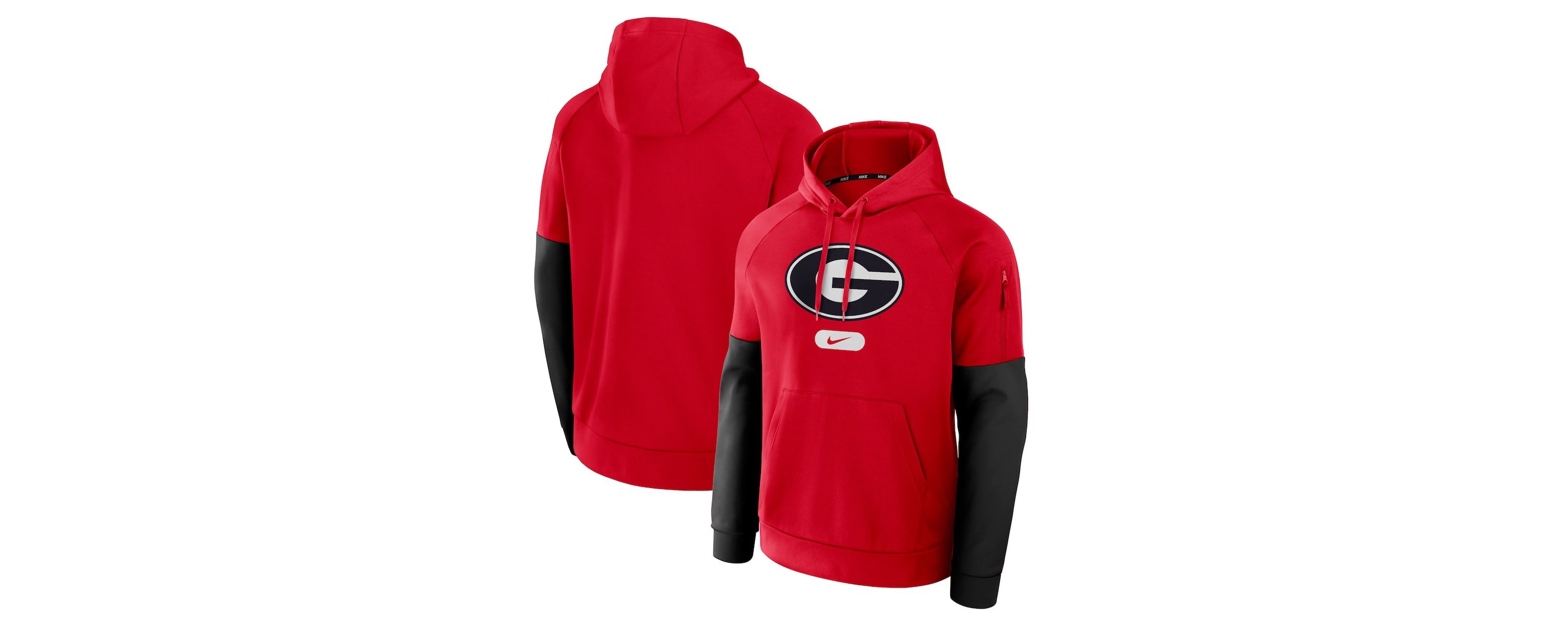 NCAA Nike Georgia Bulldogs Fitness Raglan Performance Pullover Hoodie