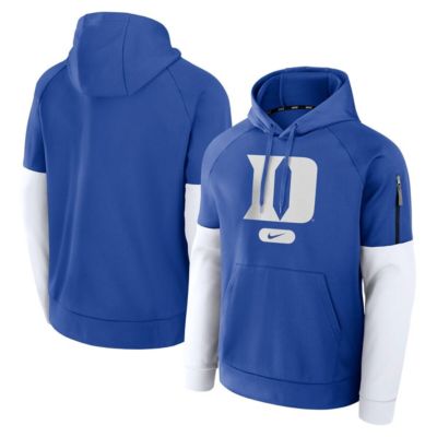 Men's Duke Blue Devils NCAA Nike Duke Devils Fitness Raglan Performance Pullover Hoodie, 2XL