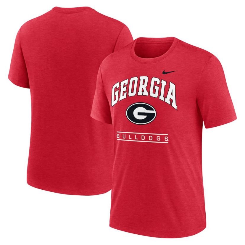NCAA Nike Georgia Bulldogs Arch Over Logo Tri-Blend T-Shirt