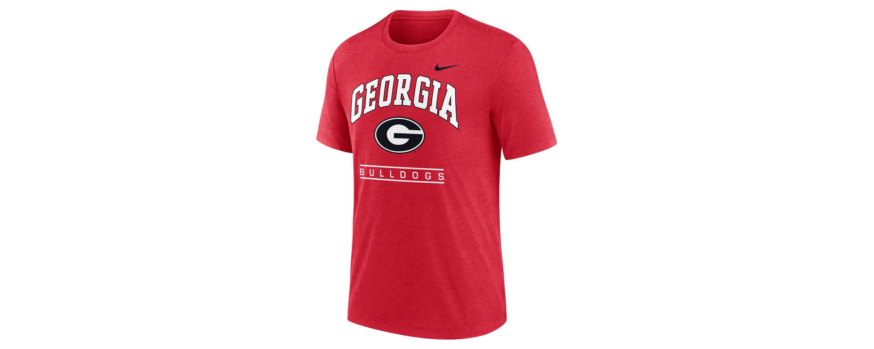 NCAA Nike Georgia Bulldogs Arch Over Logo Tri-Blend T-Shirt