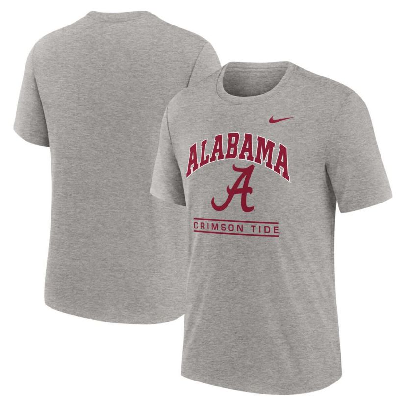 Alabama Crimson Tide NCAA Nike Alabama Tide Arch Over Logo Tri-Blend T-Shirt