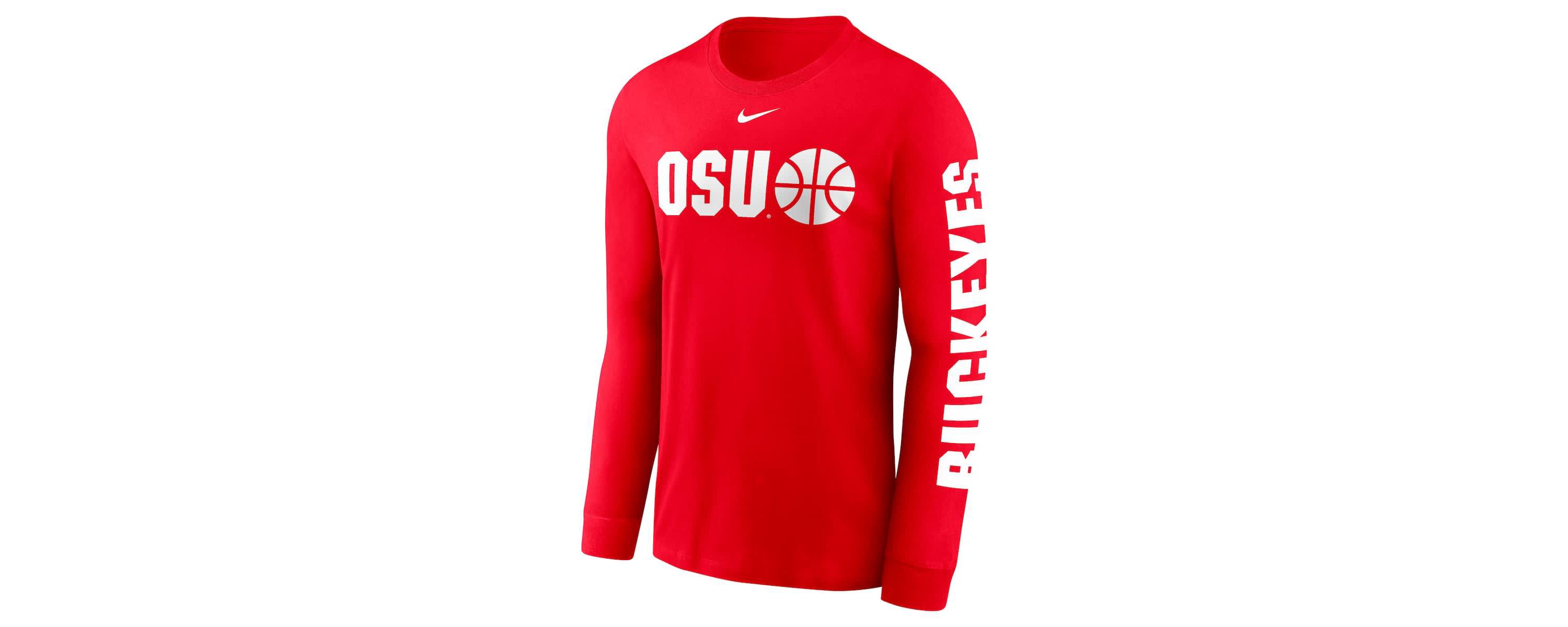 NCAA Nike Ohio State Buckeyes Basketball Icon Two-Hit Long Sleeve T-Shirt