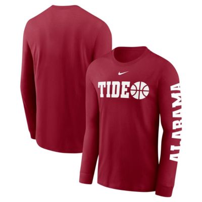 Mens Alabama Crimson Tide NCAA Nike Alabama Tide Basketball Icon TwoHit Long Sleeve TShirt