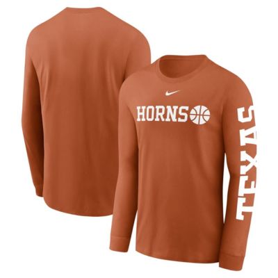 Men's NCAA Nike Texas Texas Longhorns Basketball Icon Two-Hit Long Sleeve T-Shirt, Orange, XL