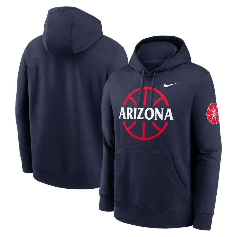 NCAA Nike Arizona Wildcats Basketball Icon Club Fleece Pullover Hoodie