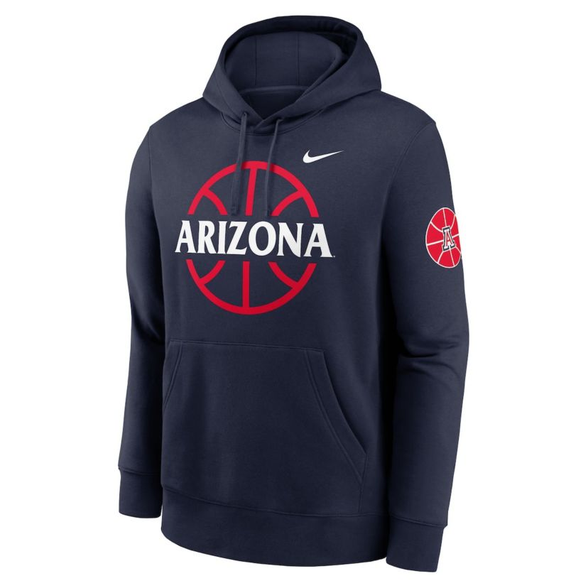 NCAA Nike Arizona Wildcats Basketball Icon Club Fleece Pullover Hoodie