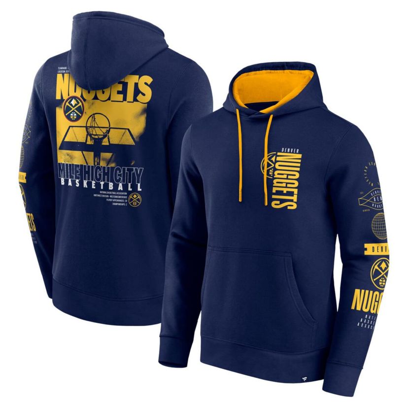 NBA Fanatics Denver Nuggets Game Time Crossover Pullover Hoodie