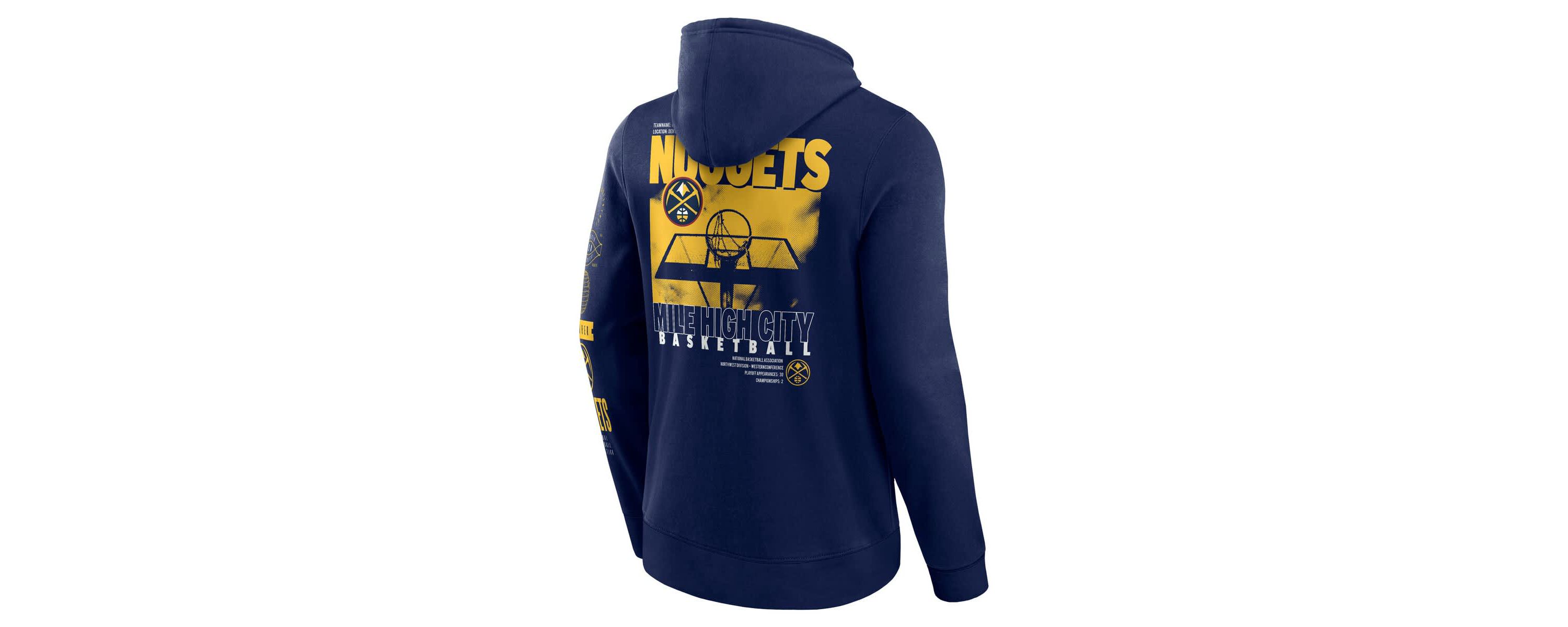 NBA Fanatics Denver Nuggets Game Time Crossover Pullover Hoodie