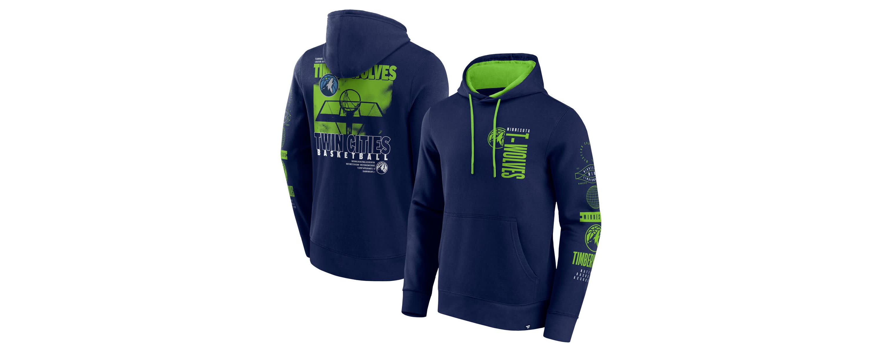 NBA Fanatics Minnesota Timberwolves Game Time Crossover Pullover Hoodie