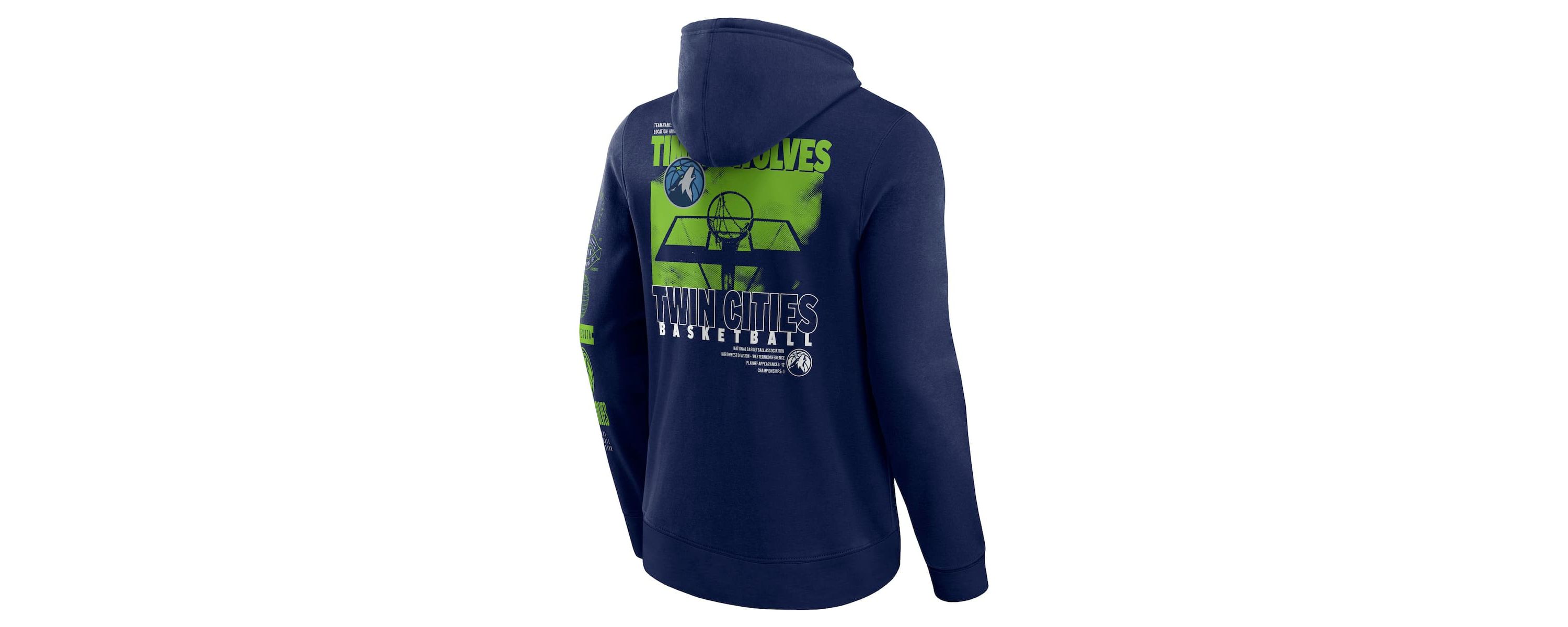 NBA Fanatics Minnesota Timberwolves Game Time Crossover Pullover Hoodie