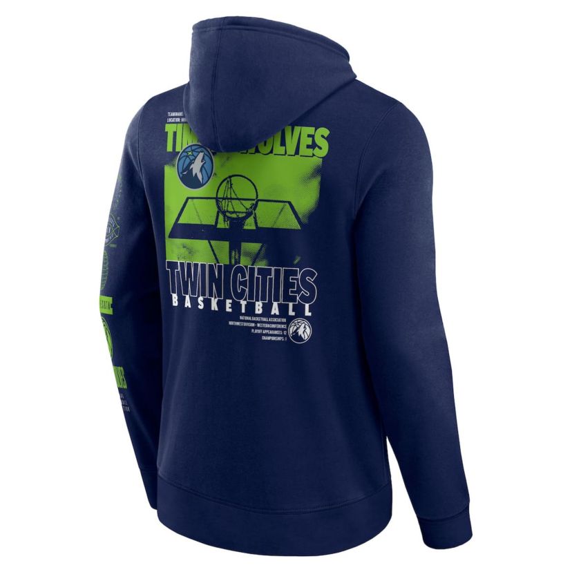 NBA Fanatics Minnesota Timberwolves Game Time Crossover Pullover Hoodie