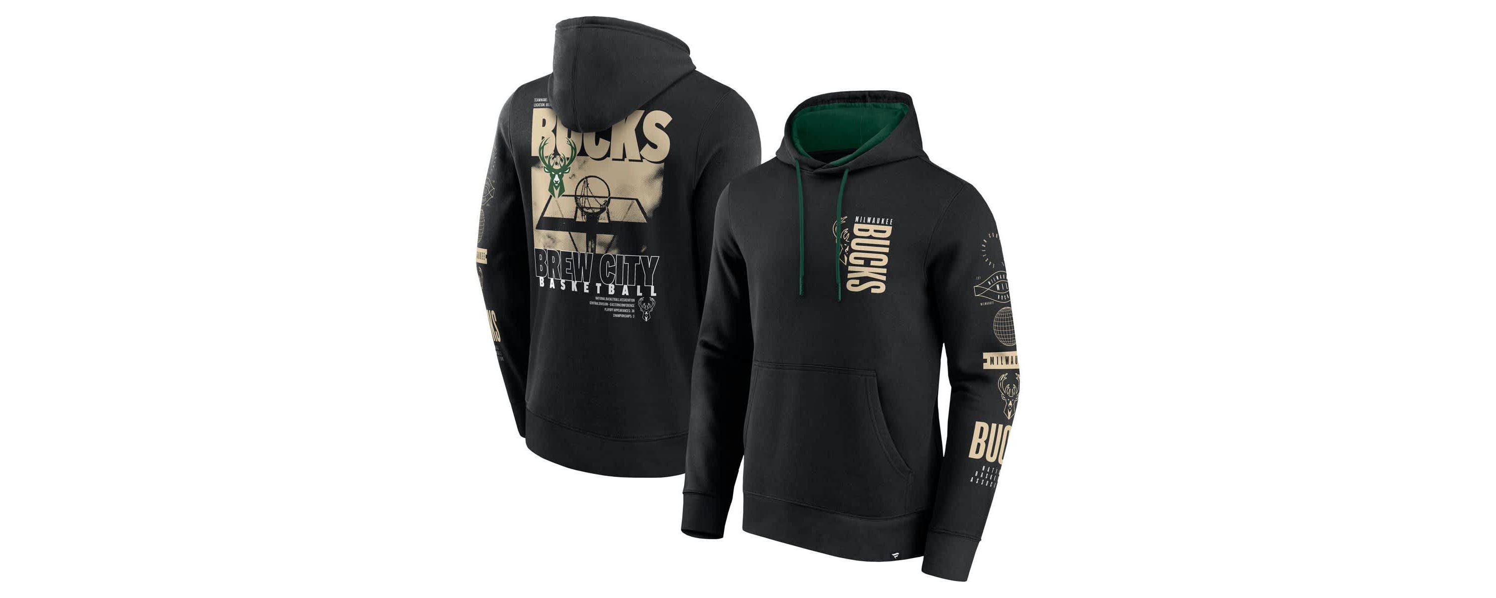NBA Fanatics Milwaukee Bucks Game Time Crossover Pullover Hoodie