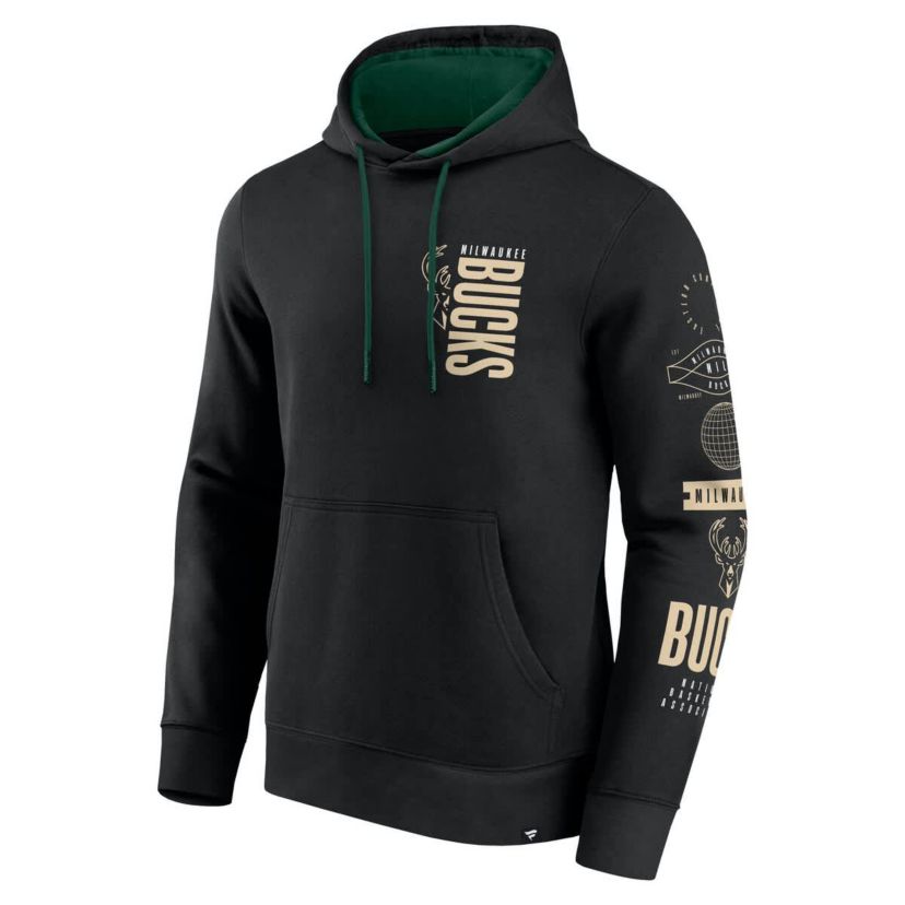 NBA Fanatics Milwaukee Bucks Game Time Crossover Pullover Hoodie