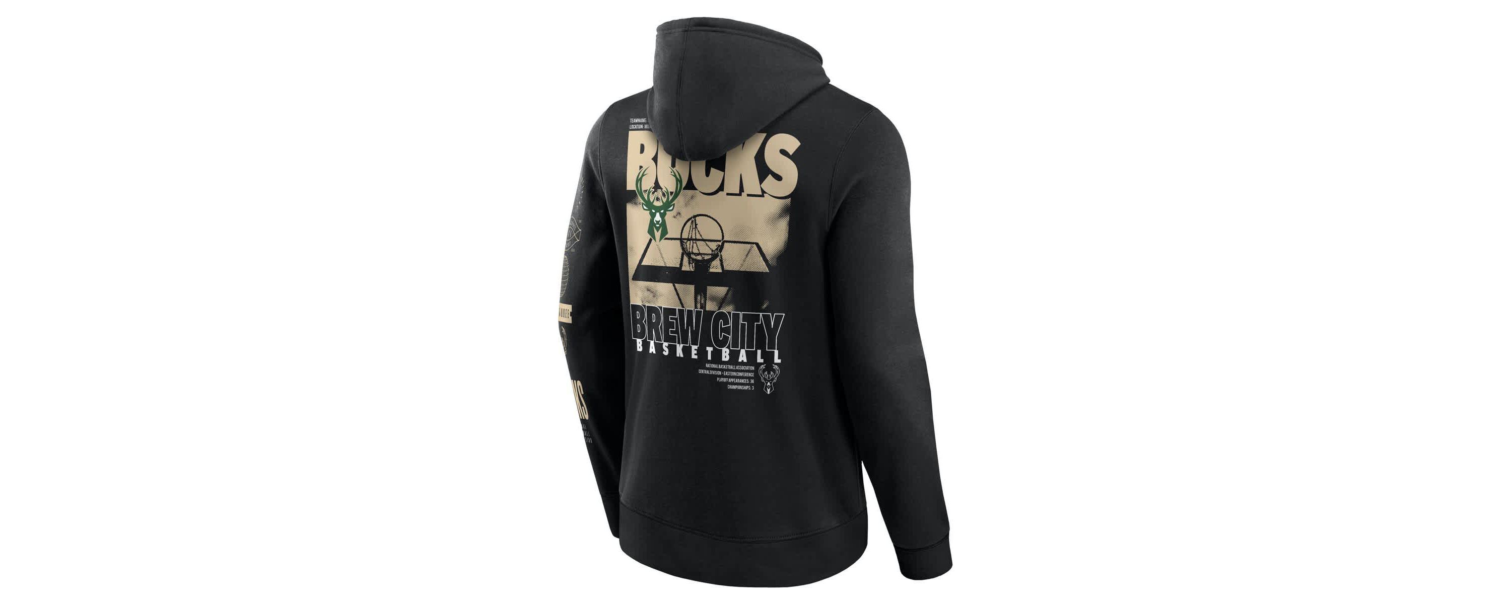 NBA Fanatics Milwaukee Bucks Game Time Crossover Pullover Hoodie