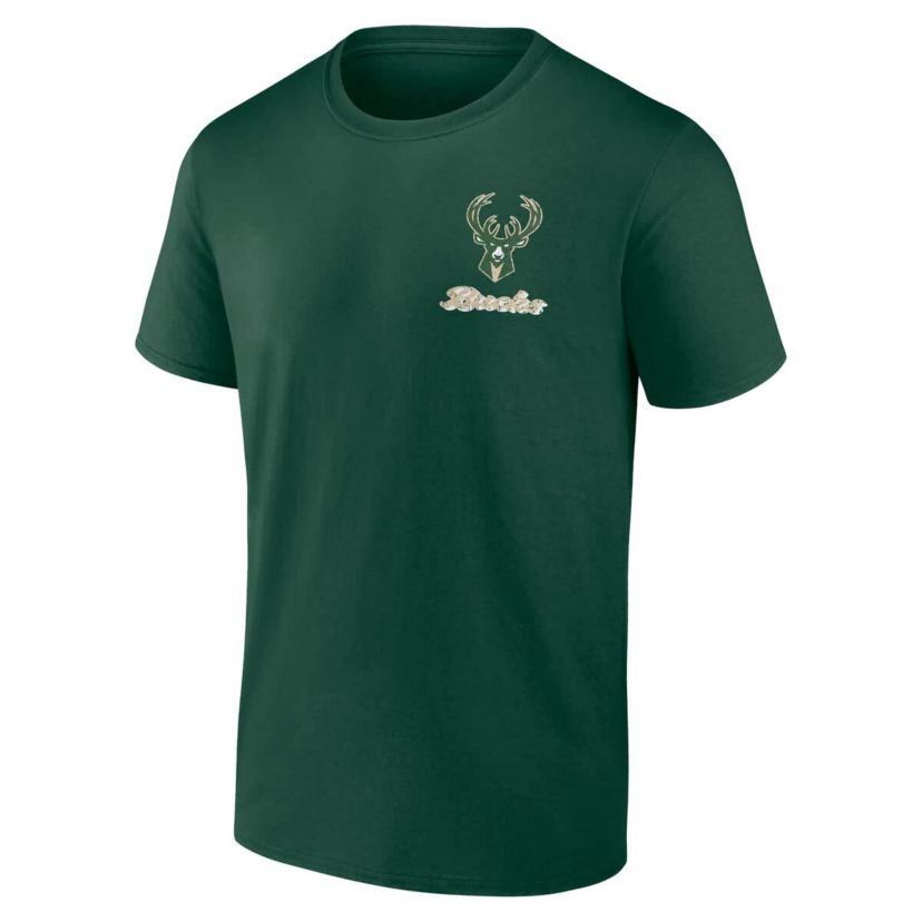 NBA Logo Athletic Hunter Milwaukee Bucks Never Over T-Shirt