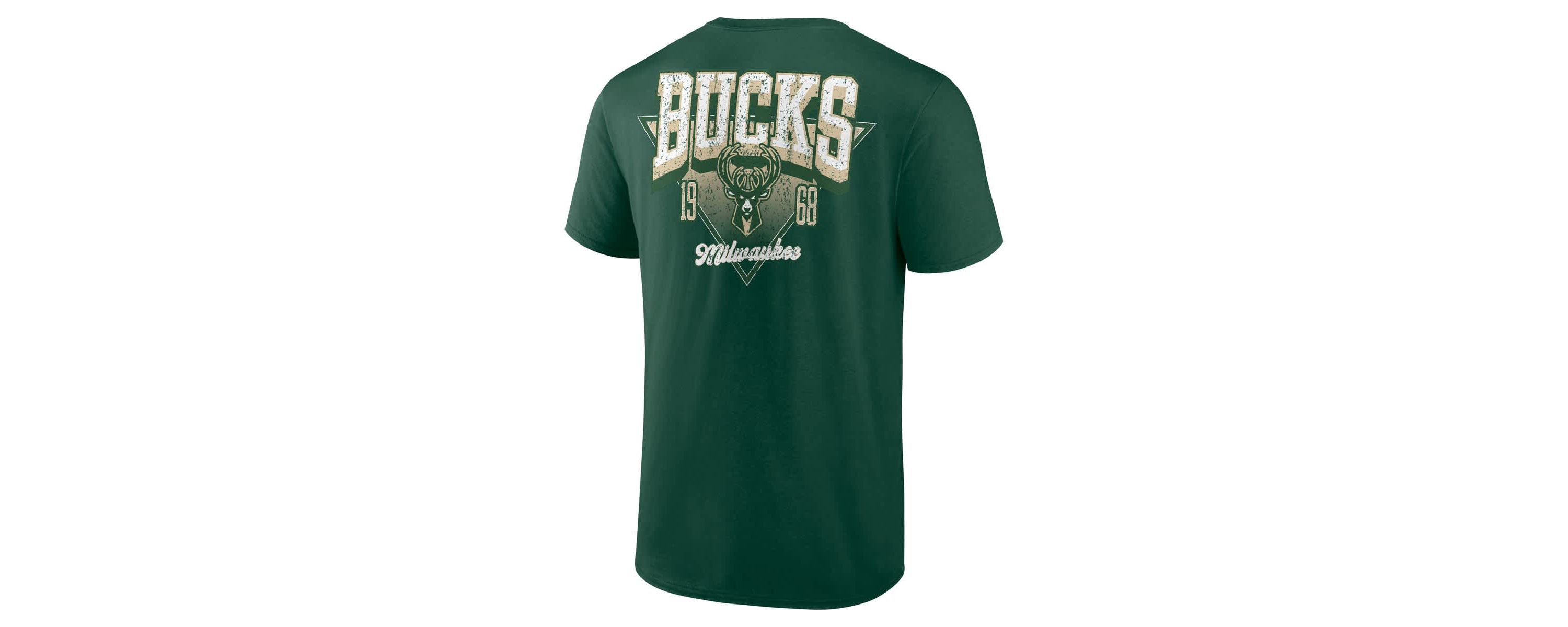 NBA Logo Athletic Hunter Milwaukee Bucks Never Over T-Shirt