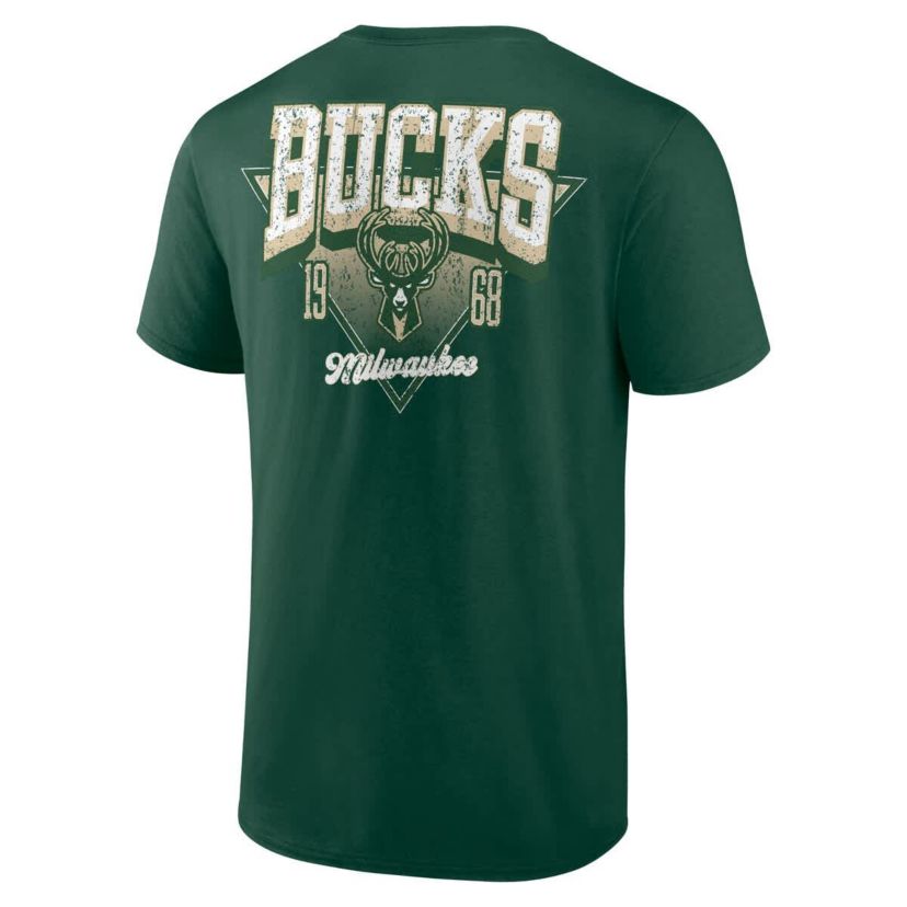NBA Logo Athletic Hunter Milwaukee Bucks Never Over T-Shirt