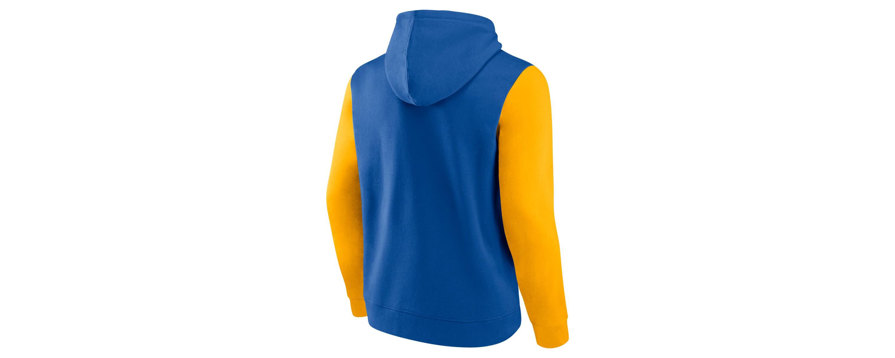 NBA Logo Athletic Golden State Warriors Outline Colorblock Pullover Hoodie