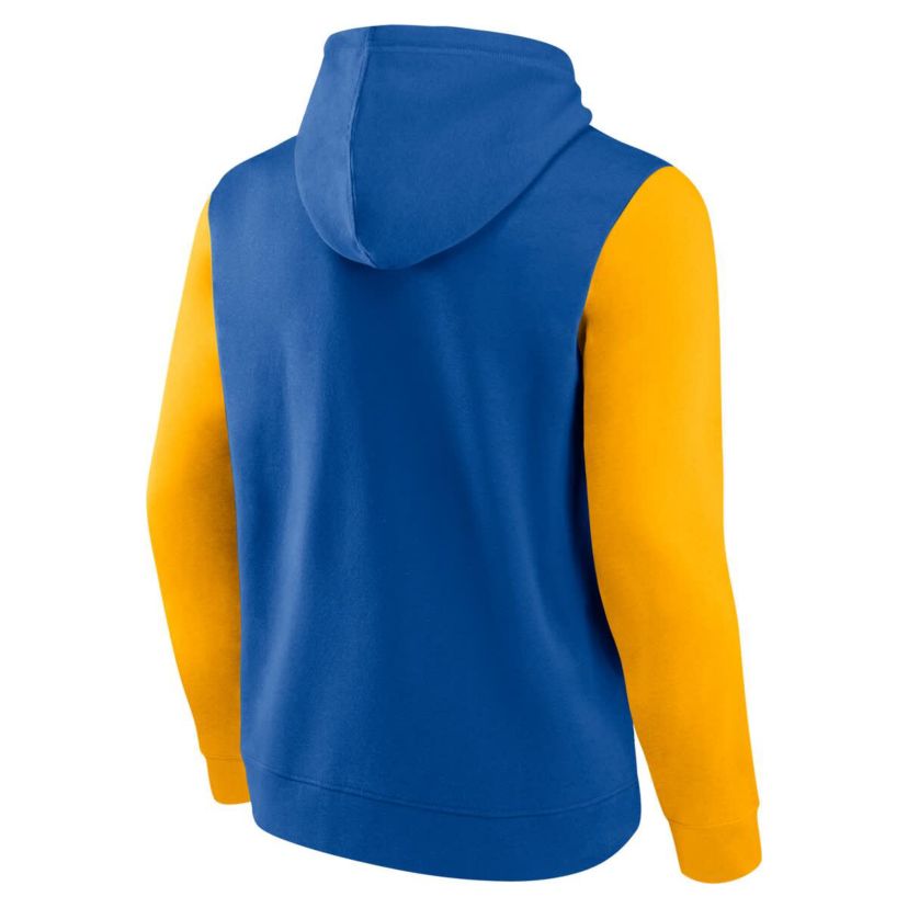 NBA Logo Athletic Golden State Warriors Outline Colorblock Pullover Hoodie