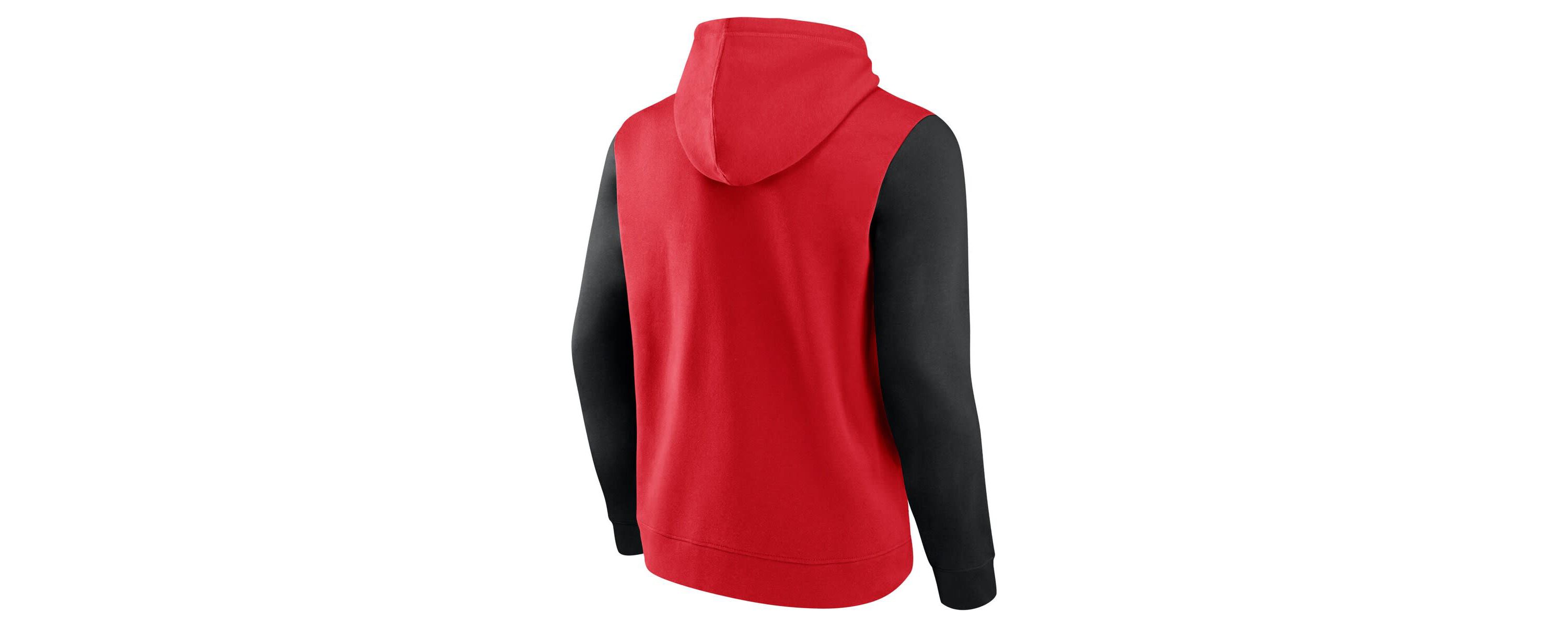 NBA Logo Athletic Chicago Bulls Outline Colorblock Pullover Hoodie