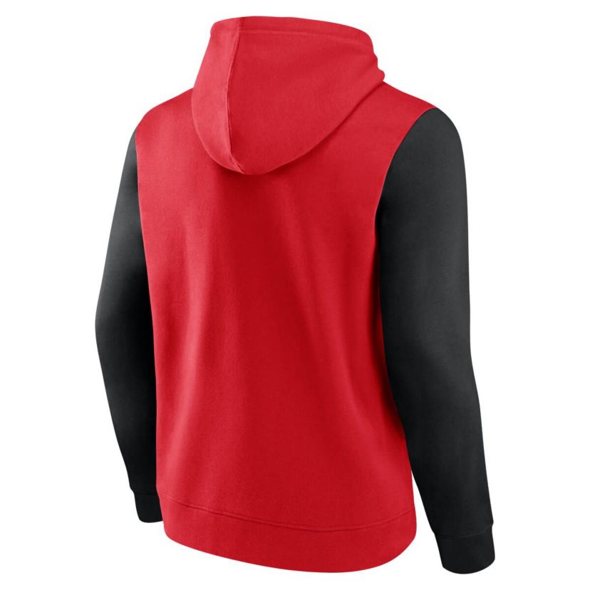 NBA Logo Athletic Chicago Bulls Outline Colorblock Pullover Hoodie