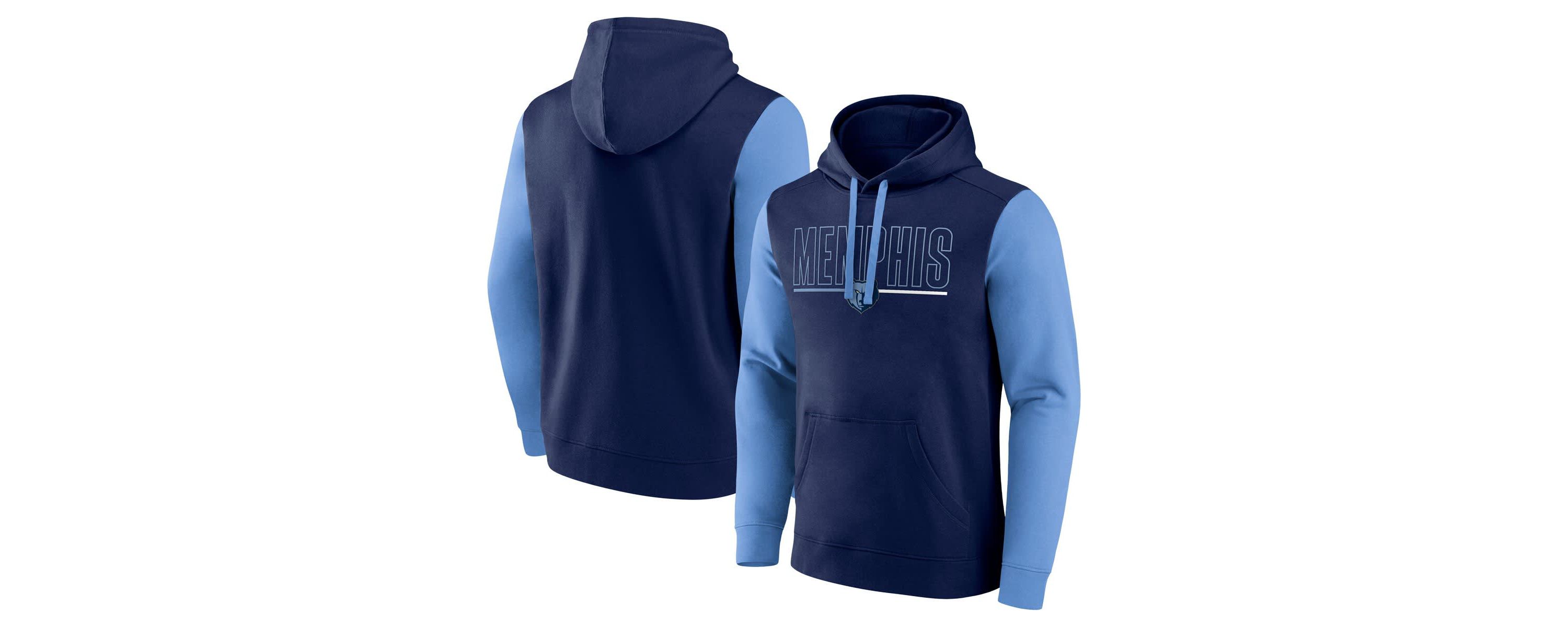 NBA Logo Athletic Memphis Grizzlies Outline Colorblock Pullover Hoodie