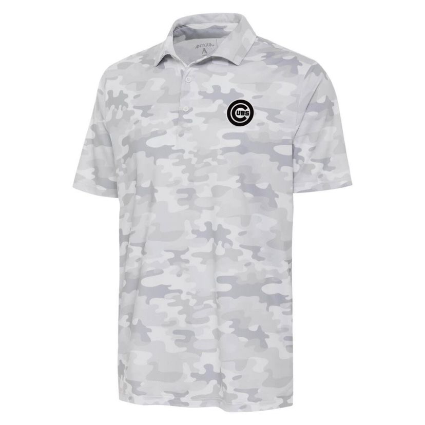 MLB Chicago Cubs Brushed Metallic Logo Collide Polo