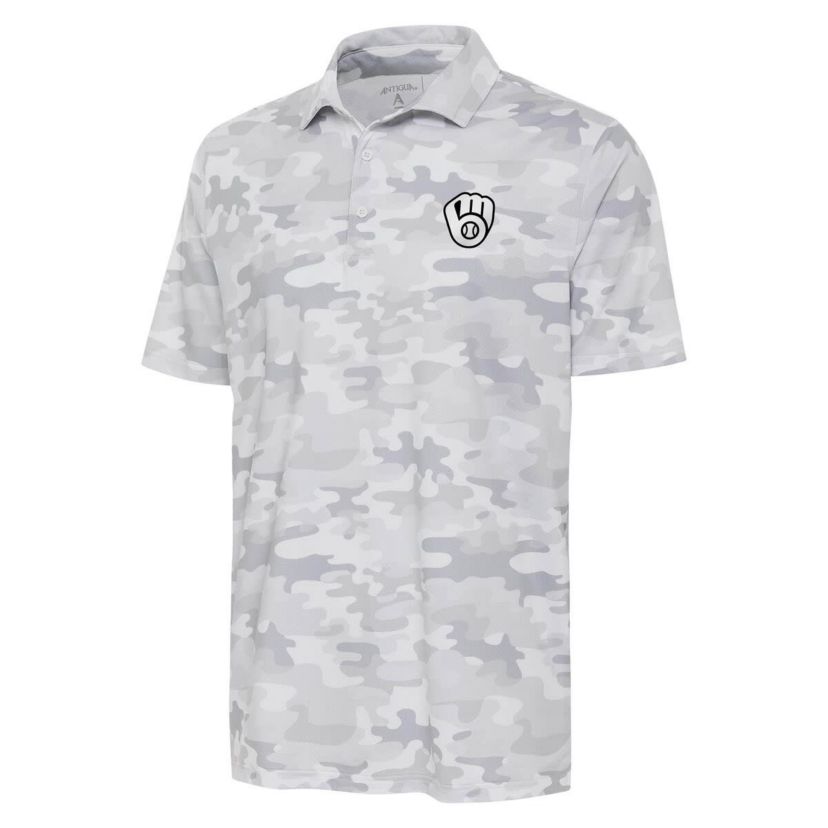 MLB Milwaukee Brewers Brushed Metallic Logo Collide Polo