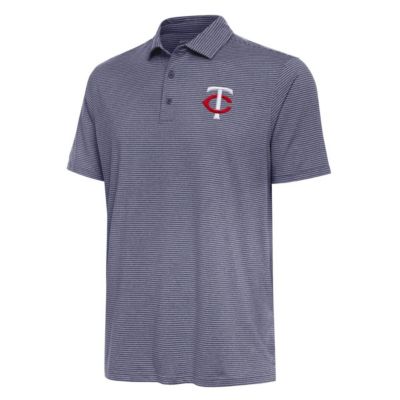 Antigua Men's MLB Minnesota Twins Scheme Polo, Navy Blue, 2XL