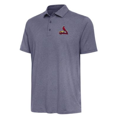 Antigua Men's MLB St. Louis Cardinals Scheme Polo, Navy Blue, 2XL