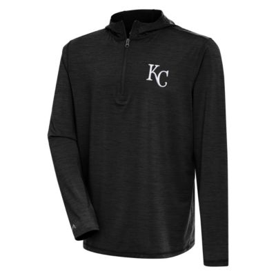 Antigua Men's MLB Kansas City Royals Tidy Quarter-Zip Hoodie, Black, XL