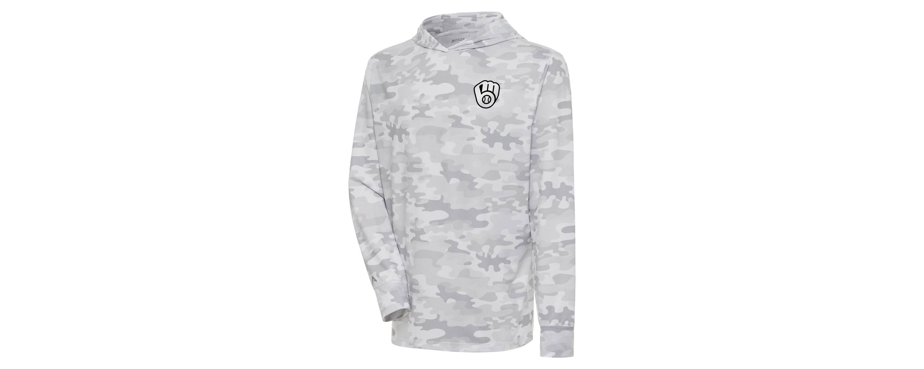 MLB Milwaukee Brewers Brushed Metallic Logo Sector Pullover Hoodie
